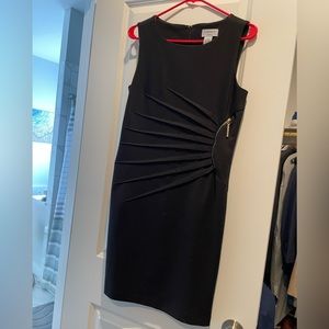 Carmen Black Dress with Gold Accent
